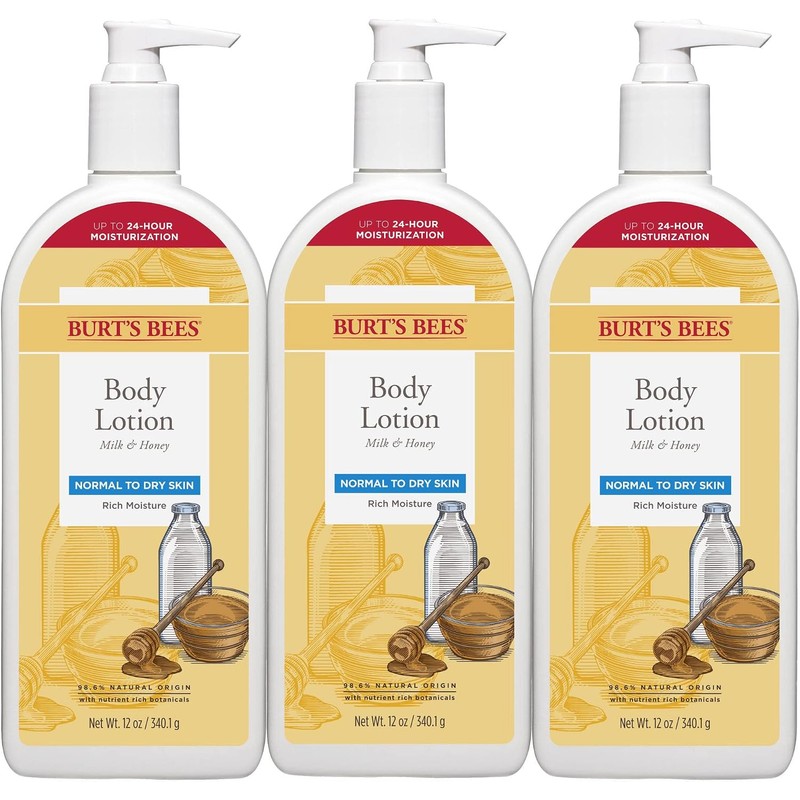 Burt's Bees Milk and Honey Body Lotion, 12 Ounces (Packaging