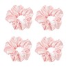 Satin Hair Scrunchies - Set of 4 Pale Pink