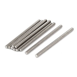 Sourcingmap M6 x 100mm 304 Stainless Steel Fully Male Threaded Rod Bar Studs Fastener 10 Pcs