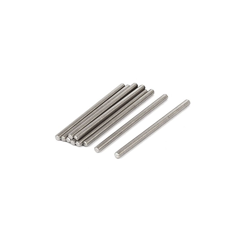 Sourcingmap M6 x 100mm 304 Stainless Steel Fully Male Threaded