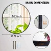 segawe 24" Metal Frame Round Wall Mirror for Bedroom Bathroom
