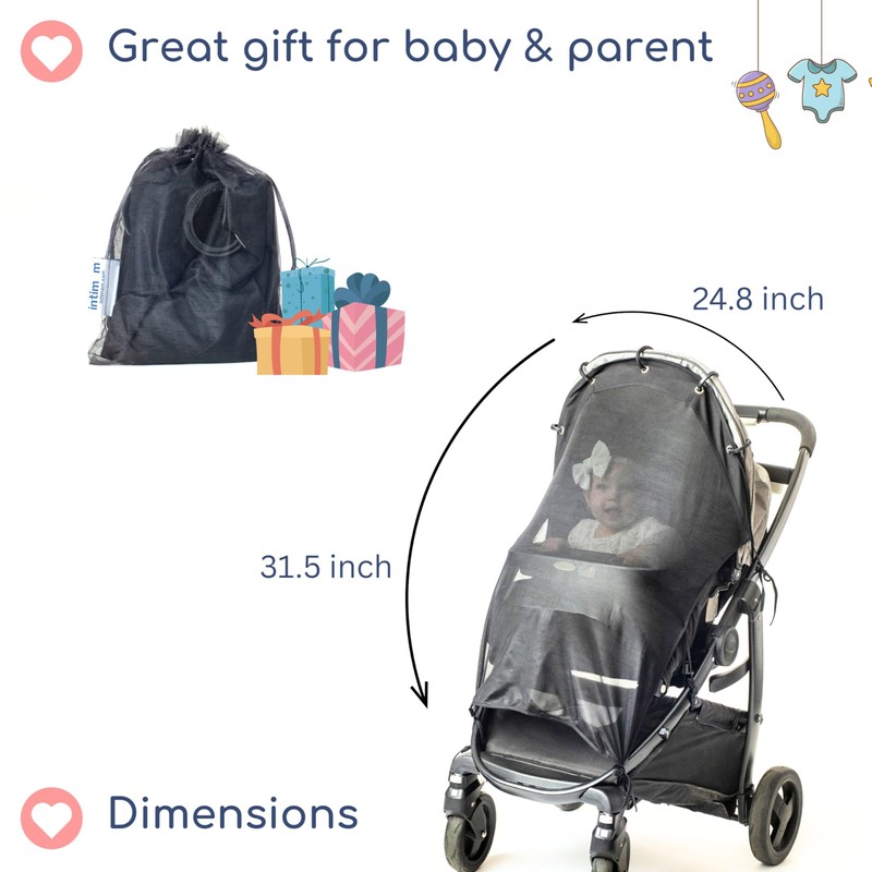 IntiMom Stroller Sun Shade - Universal UV Protection Cover for