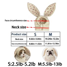 Rabbit Quiet Ears for Dogs, Dog Ear Muffs Noise Protection Knitted Dog Hats Pet Ears Warm Dog Ear Cover Winter Hat Dog Head Wrap Bunny Costume for Small Dogs Cats Pets (White, Medium)