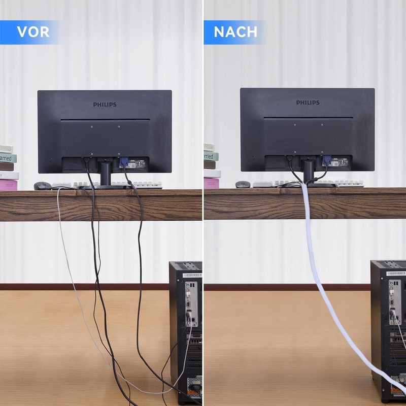 AGPTEK 25 mm-3 m Cable Sleeve, Self-Closing Cable Duct, Flexible