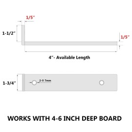 NEODROP 4 Inch Floating Shelf Brackets, Heavy Duty Hidden Bracket for Wall, Mantel, Bookshelves, Black Powder Coated Steel, 8-Pack