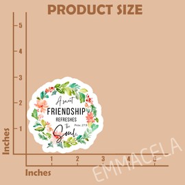 (3PCS) A Sweet Friendship Refreshes The Soul Proverbs 27:9 Sticker Inspirational Christian Sticker, Waterproof Vinyl Decal for Books Laptops Tumblers Water Bottles and More, Size 3" x 3"
