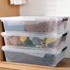 Zopnny 3-Pack 40 Quart Plastic Underbed Storage Box, Large Clear