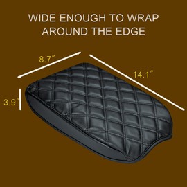 LLXXTYY Center Console Lid Armrest Cover Leather Compatible with Tacoma 2016 2017 2018 2019 2020 2021 2022 2023, Armrest Arm Rest Cover Pad Leather Middle Console Lid Seat Cover (Double-line Diamond)