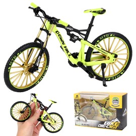 HIULLEN Finger Bicycle Model, 1:10 Mountain Bike Model Toy, Finger Mountain Bike Model Ornaments, Miniature Finger Bike, Mini Bend Bicycle Model (Green)