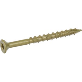 PowerPro Premium One Multi-Material Flat Head Screws, Epoxy Coated Steel, Fasten in Wood, Metal, Concrete, Drywall and Plastic, Bronze, #8 x 2 inches, Box of 20 Screws
