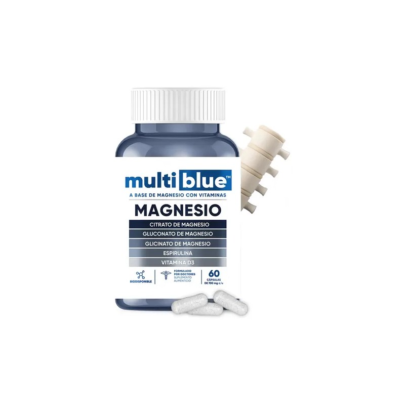 Multiblue Magnesio Apoyo Muscular Y Mejora El Sueño 60 Caps