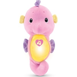 Fisher-Price Musical Baby Toy, Soothe & Glow Seahorse, Pink Plush Sound Machine with Lights & Volume Control for Newborns
