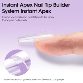 Gellen Tipex Nail Tips, 320pcs 16size Pre-builder & Pre-Etched Medium Square Gel X Nail Tips Thicker Acrylic Gel Extensions Nail Tips, Builder Gel Press-on Nails for Flat Nails