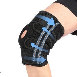 Joint Support Knee Brace with Side Stabilizers & Patella Gel Pads, Non-Slip Knee Support Brace for Men and Women, Maximum Knee Pain Support and fast recovery for Climbing, Workout, Volleyball-1Pack