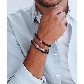 Nato Cuff - Stainless Steel Bangle Hammered Men's and Women's Jewellery Made in France