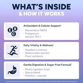Purify Life Gomitas De Resveratrol Sin Azúcar Potente Suplemento De Resveratrol De 1500 Mg Para Favorecer La Salud Digestiva E Inmunológica