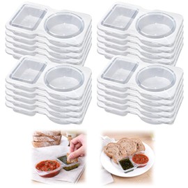 KutaKuta 20 PCS Reusable Snack Containers, Double Compartment Snack Pot Reusable Pack Containers with Lids, Thickened and Portable Snack and Dip Container for On-the-Go Picnic Meals Work Lunch (20)