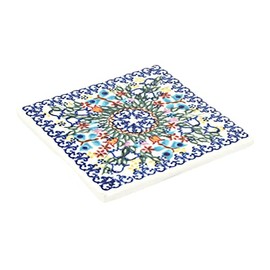 Blue Rose Polish Pottery Garden of Eden Tile