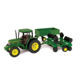 ERTL John Deere 6410 Tractor Toy Set - 1:32 Scale - Includes Wing Disk and Barge Wagon Toy - Articulated Parts and Free-Rolling Wheels - Collectible John Deere Tractor Toys - Ages 5 Years and Up