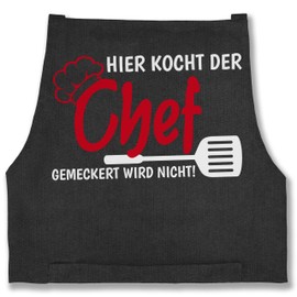 Shirtracer - Apron - Hier kocht der Chef gemeckert wird nicht I Gift Cooking I Hobby Chef I Chefs, 2 black jeans