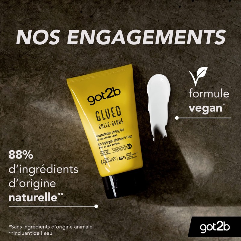 Schwarzkopf Got2B Glued Gel Waterproof Hair Gel for Men with