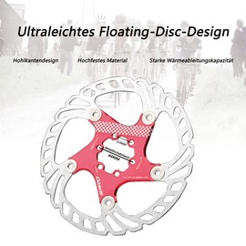 Bicycle Disc Brake Disc 160 mm 180 mm 203 mm Mountain Bike Swimming Disc Rotor (Red 160 mm)