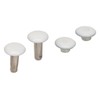 500 Sets Leather Rivets 6x8mm Iron White Round DIY Plating
