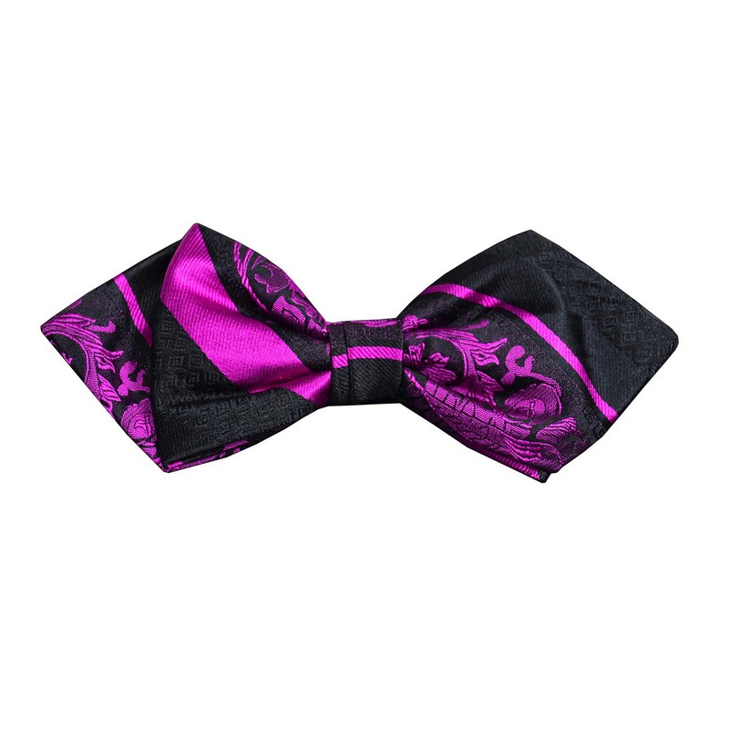 Paul Malone Pink and Black Patterned Silk Tie Set