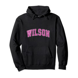 Wilson North Carolina NC Vintage Sports Design Pink Pullover Hoodie