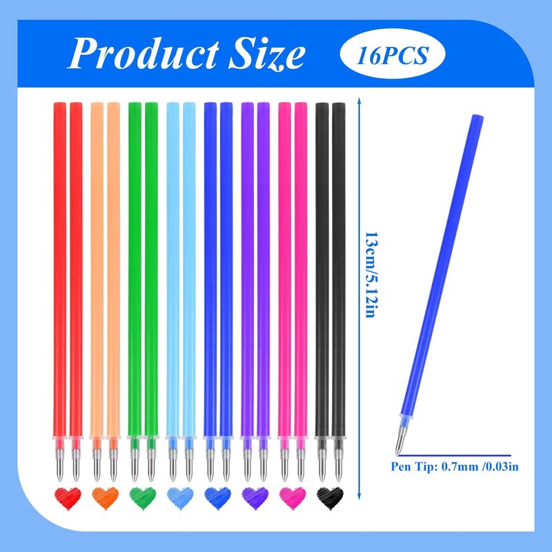 Erasable Refills, Compatible with Legami, Height 13 cm