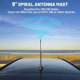 Anina 9 Inch Car Radio Antenna Mast for 2007-2020 Ford Focus Explorer Ranger Lincoln MKT Mercury Milan AM FM Roof Mount Vehicle Radio Aerial M4 M5 M6 Threaded Adapter