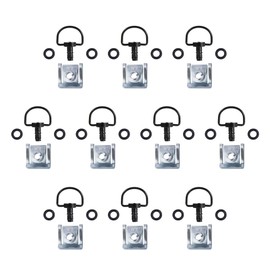 MOTO4U Motorcycle Race Fasteners Quick Release D-Ring Race Fasteners Type C 14mm Dark Black(10 Pack)