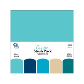 Paper Accents 40pc Stash Pack 12x12 Ocean