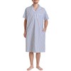 Latuza Men's Cotton Nightshirt Short Sleeve Nightgown with Pockets XXL