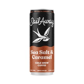Sail Away Coffee Cold Bew Coffee Cans Sea Salt & Caramel - Smooth, Less Acidic, Gluten-Free, Dairy-Free, 11.5 Ounce (Pack of 12)