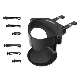 CuiCanfla PVC Cup Holder Expander, Black, Adjustable Base, Fits Horizontal Vents