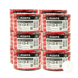 600 Pack Ridata CD-R 52X 700MB 80Min White Inkjet Hub Printable Blank Media Recordable Disc