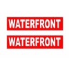 2-6x24 Waterfront Real Estate Rider Sign Red Reverrse Out