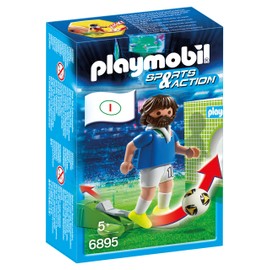 Playmobil 6895 Football Player Italy, Fun Imaginative Role-Play, PlaySets Suitable for Children Ages 4+