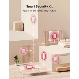 X-Sense Smart Home Security Systems, Wireless alarm systems, Works with Alexa, Supports Mobile App Alerts, Includes 1 Base Station, 2 Door Alarms, 1 Motion Alarm, 1 Keypad, AS05