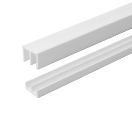 1 Pack White Plastic Sliding Door Track Set for 1/4" Thick Panels - Sliding Glass, Cabinet, and Window Track, Easy Installation, USA Made, (4 Ft. Long) by Outwater