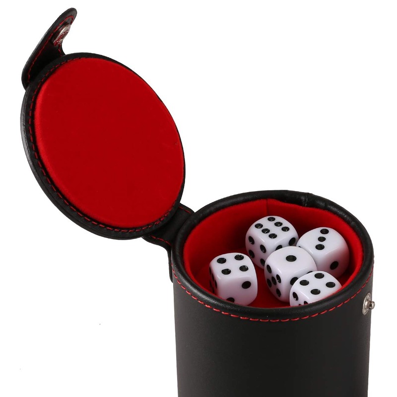 GWHOLE Dice Cups Leather Set with 10 Dice for Dice