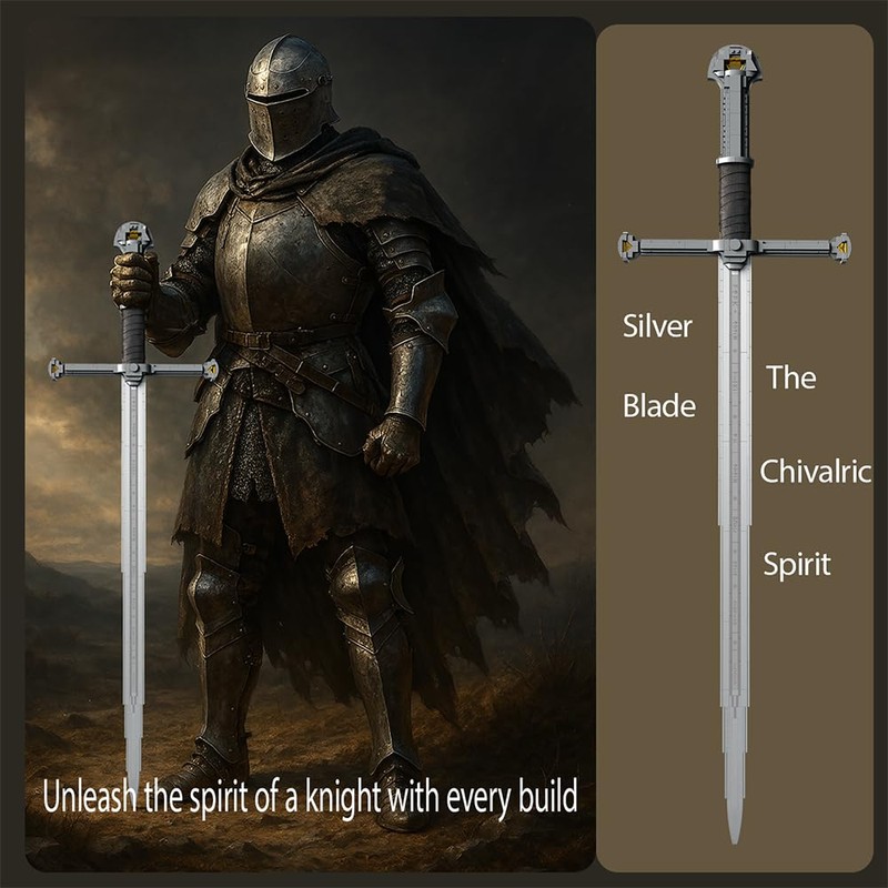 STADREWVY Long Sword Building Block Set - Medieval Fantasy Knight's