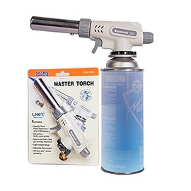 Butane Torch Kitchen Blow Lighter, Culinary Cooking Torch Professional Adjustable Flame with Reverse use for Cooking, BBQ, Baking, Brulee, Creme, DIY Soldering Gas Not Included