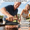 GPYG 7" Cast Iron Smash Burger Press, Hamburger Press Patty