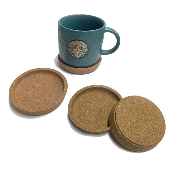 Cork Coasters Pack of 4 Round Lip Cup Holder Leak