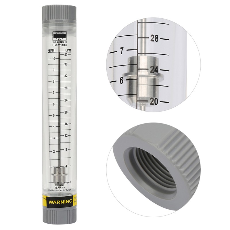 LZM-20G 1-10GPM Acrylic Plexiglass Tube Type Liquid Flowmeter Flow Meter