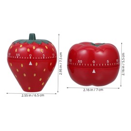 Vaguelly 2pcs 60 Small Teapot Timer Cute Timer Minutes Manual Countdown Timer Kitchen Timers for Cooking Kitchen Timer Manual Visual Timers for Tomato Kitchen Timer Mechanical Red Abs