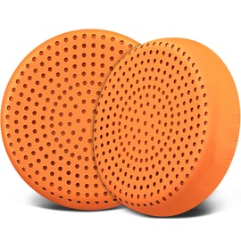 SOULWIT Earpads Replacement for Skullcandy Grind Wired/Wireless Bluetooth On-Ear Headphones, Ear Pads Cushions with Softer Leather, Noise Isolation Foam - Orange