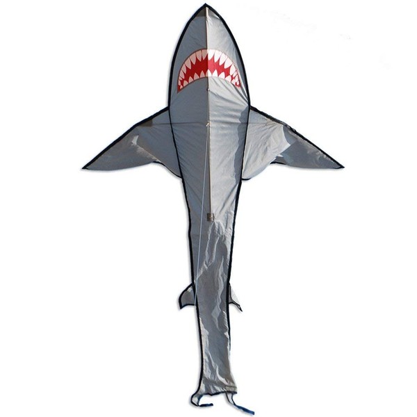 Premier Kites Easy Flyer Shark Kite with String - 7' Grey Shark Kite